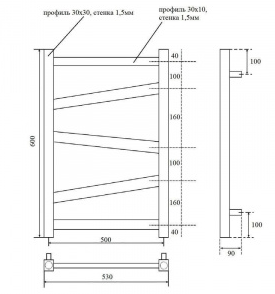 Полотенцесушитель POINT Феникс PN15156B 500*600 черный, скидка-10%
